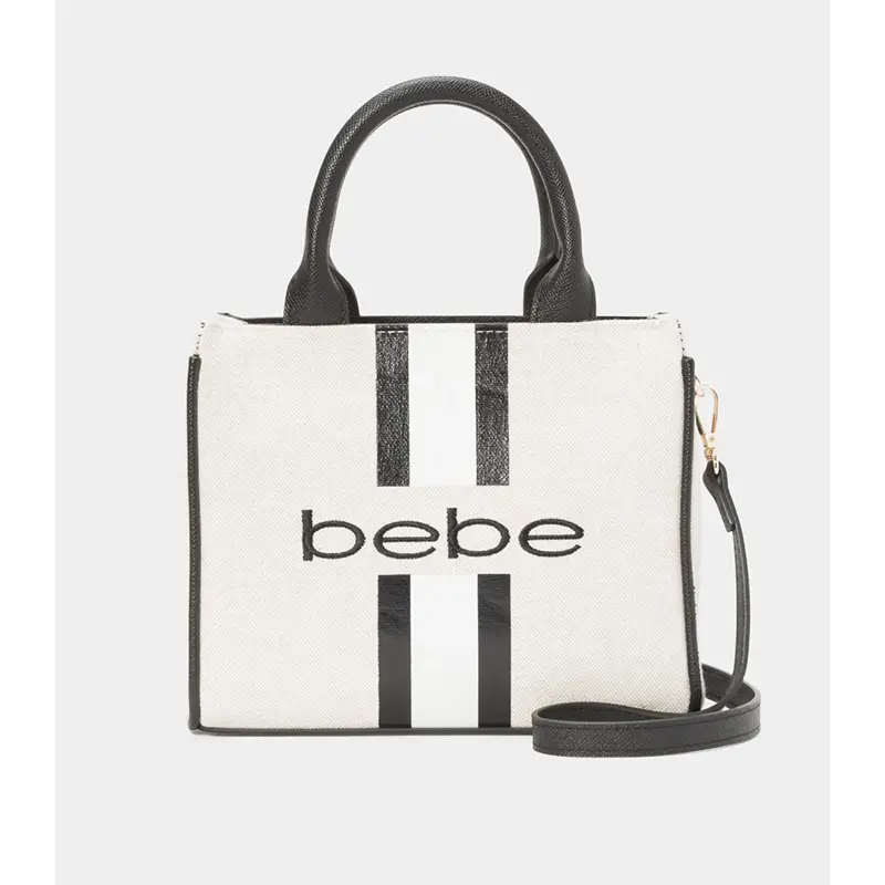 BEBE PAISLEY MINI CANVAS SATCHEL (BLACK)