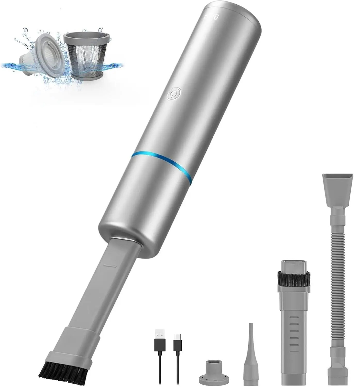 Brigii 3-in-1 Cordless Handheld Vacuum - Battery-Powered Compact Device, Air Duster, Pump for Car & Household Cleaning (Cordless, Battery-Powered, Compact Handheld Vacuums Included), Cordless Handheld Vacuums
