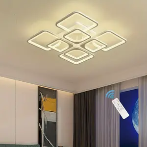23.6 Inch 8 Square Modern Acrylic LED Recessed Ceiling Light, Dimmable with Remote Control for Kitchen Living Room Dining Room Bedroom, 3000K-6000K