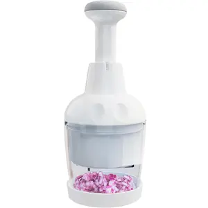Pampered Chef Food Chopper-Vegetable, Onion, Garlic, Nuts Chopper - Hand Chopper for Vegetables, Salads, Onion, Ginger, Carrot, Garlic, Fruit - Dishwasher-safe, White, Easy to Clean