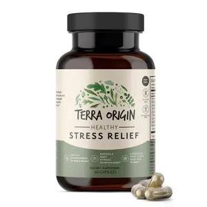 Healthy Stress Relief | KSM-66 Organic Ashwagandha, L-Theanine, Rhodiola Extract, Astragalus Root and Holy Basil | for Stress and Mood Support | Non GMO, Gluten Free, Made in USA