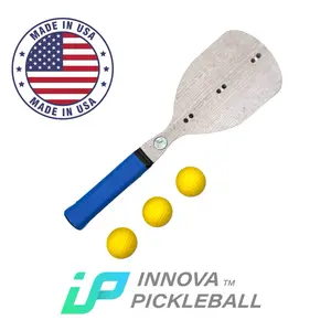 Innova ATP-2400 Pickleball Training Paddle Made in USA with Blue Grip and Yellow Balls for Training