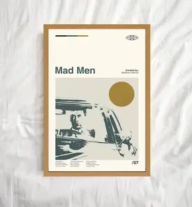 Mad Men Poster, Matthew Weiner, Minimalist Movie Poster, Vintage Poster, Retro Print, Classic Movie, Wall Art Print, Home décor