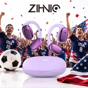 ZIHNIC Comfortable Open Ear Earbuds OWS Wireless Bluetooth Headphones HIFI Noise Cancelling for All Day Wear Sports