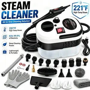 2026 Portable Steam Cleaner with 16-Piece Accessories, 6-Level Adjustable & 15s Fast Heat-Up Handheld Steamer for Home, Tile, Grout, Grease, Car Detailing,DealsForYouDays,Father's Day Gift