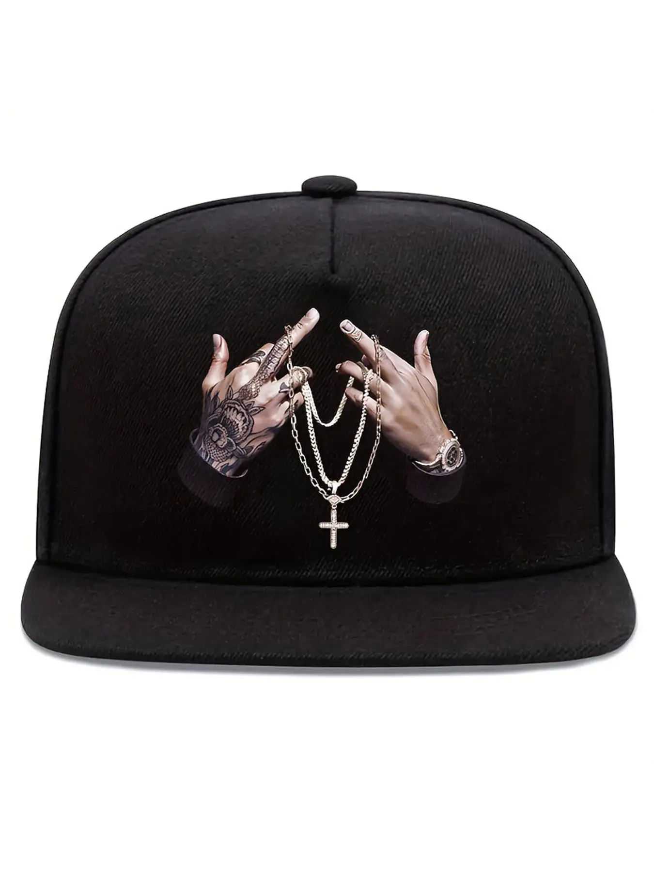 Unisex Street Style Patchwork Baseball Cap, Adjustable Hip-Hop Print Snapback Hat, Outdoor Sports Flat Brim Cap for All Seasons, Adjustable Casual Hats, Casual Trendy Hat, Adjustable Streetwear Hat, Fashionable Hats