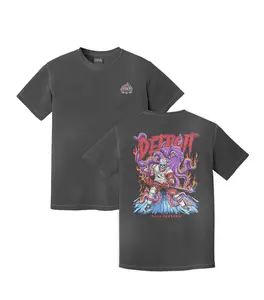 Detroit Hockey 3 Skull Graphic Sport Tee, Double-Sided Print, Frozen Steel Fan Gear