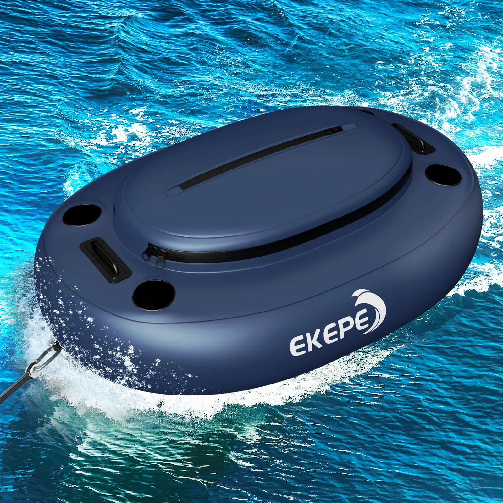 40QT Inflatable Kayak Cooler - Heavy Duty PVC Floating Dry Box, Portable Poolside Cooler Float, Soft Sided Cooler, 4 Cup Holders, Tow Rope for Boating, Fishing, Pool Fun,fun beach stuff,pool accessories