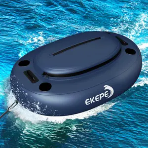 Inflatable Kayak Cooler 40QT, Floating Dry Box - Heavy Duty PVC, 4 Cup Holders, Portable Cooler Float, Tow Rope for Boating, Fishing, River Rafting Ice Box