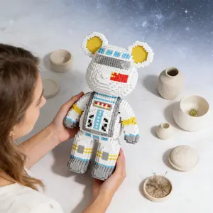 Astronaut Hero Lucky Bear 3D Animal Desktop Decoration, Creative Room Decor, Birthday Halloween Valentine Christmas Gift