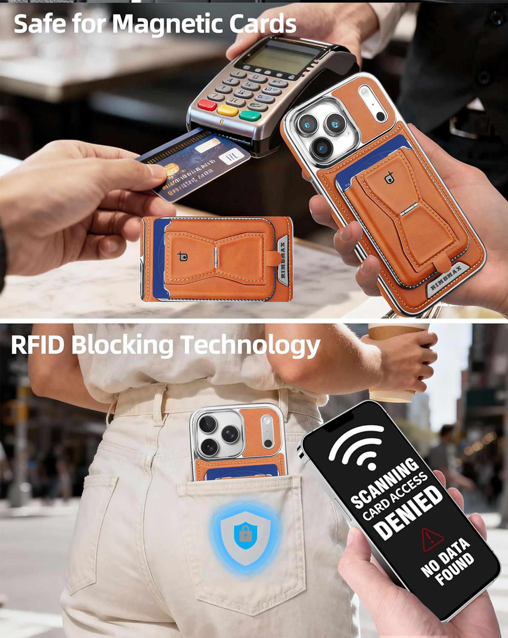 New Genuine Leather Magnetic Card Bag Stand Phone Case Detachable Card Bag 2-in-1 Design For iPhone17ProMax/16Pro/15Plus/14/13/12Pro Full Shockproof High-end Business Protective Cover For Men And Women