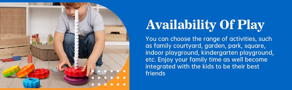 Spinning Stacking Toy for Kids, Rainbow Tower Dual-Color Spinning Wheels Premium Plastic Early Education Fun Learning Toys tower hanoi