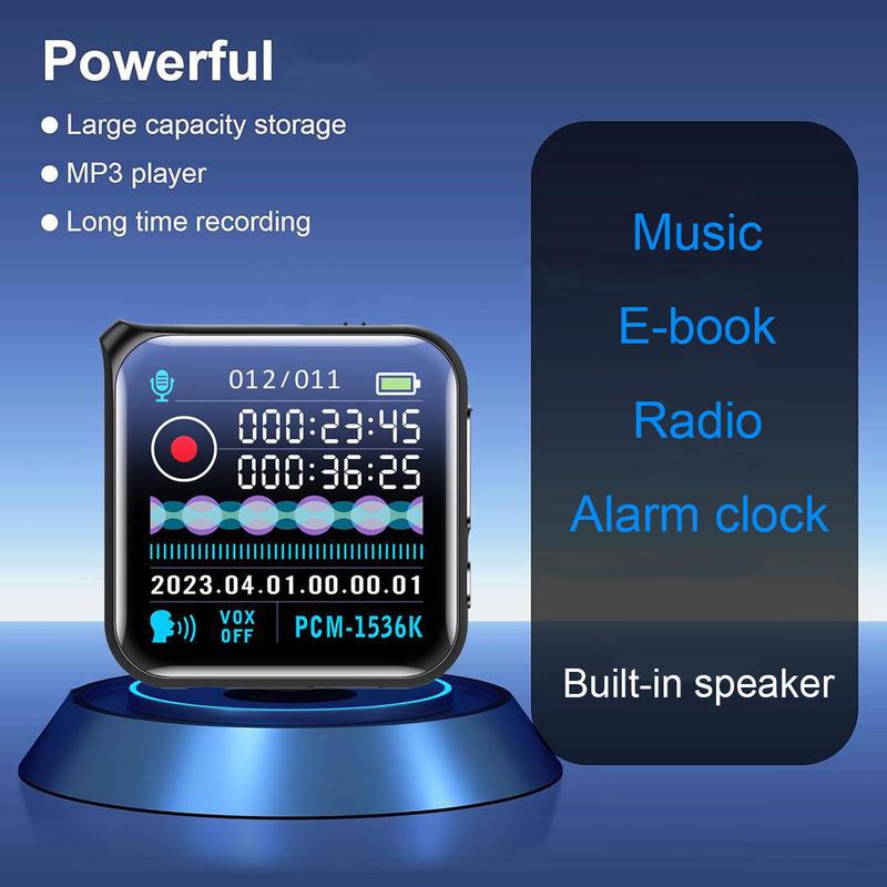 Smart recorder with speech-to-text, HD audio, one-touch recording, simple operation, large memory and long battery life
