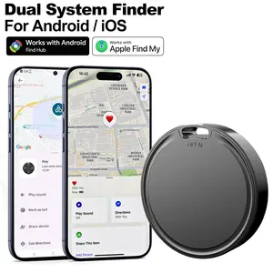 Dual System Smart Google Android iOS GPS Tracker, Precision Item Locator for Seniors Kids Pets Keys Wallets, Supports iPhone & Android