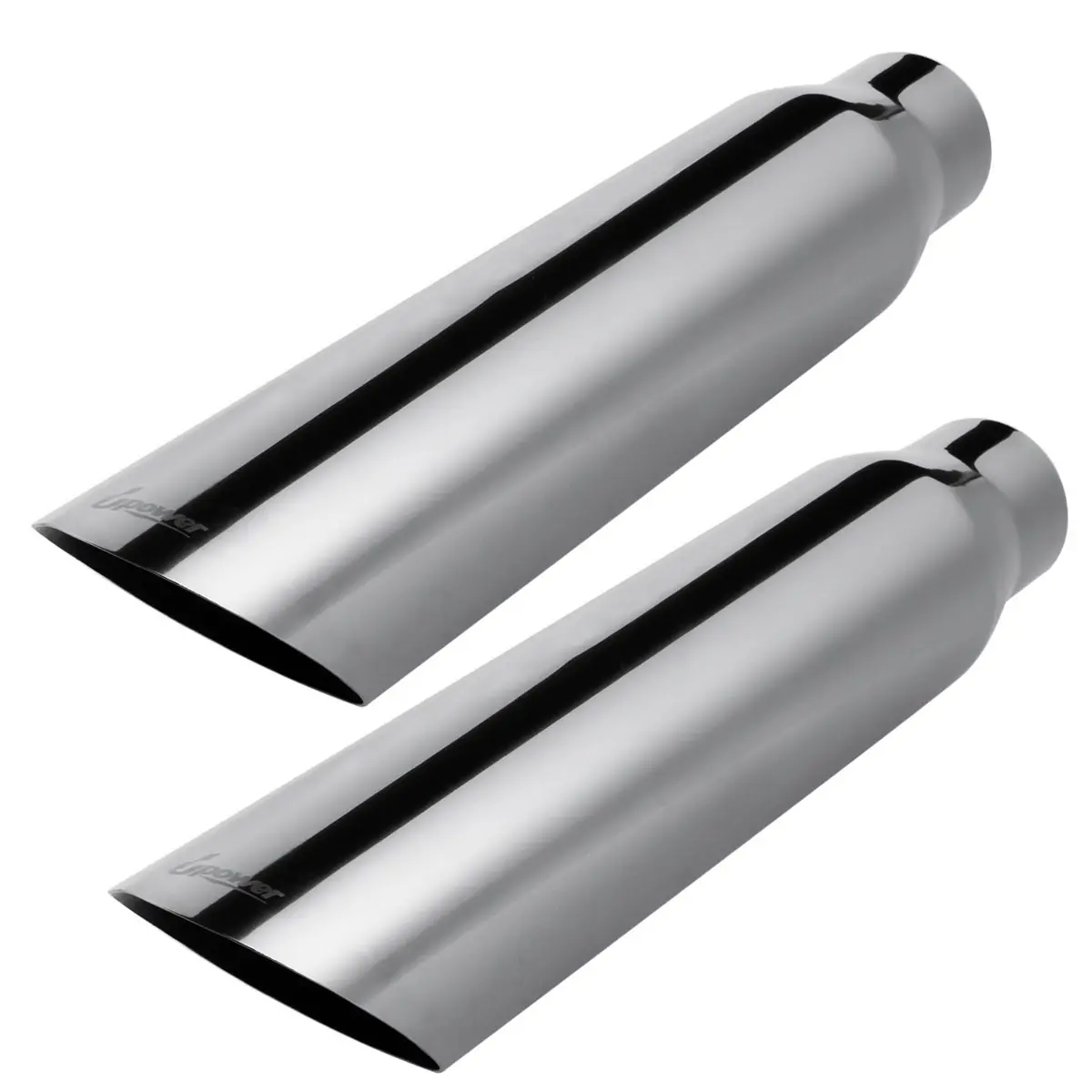 Upower Exhaust Tip 2.25" / 2.5" Inlet x 3.5" / 4" Outlet x 18" Overall Length Universal Trucks Car Tailpipe Tips (2PCS)