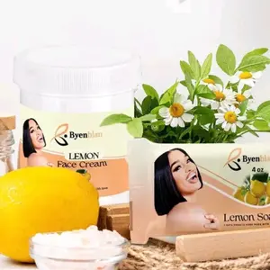Byenblan- incomparable set Lemon Citrus Glow Face And Soap Cream | Exfoliate Gently 4oz face cream 7oz Soap