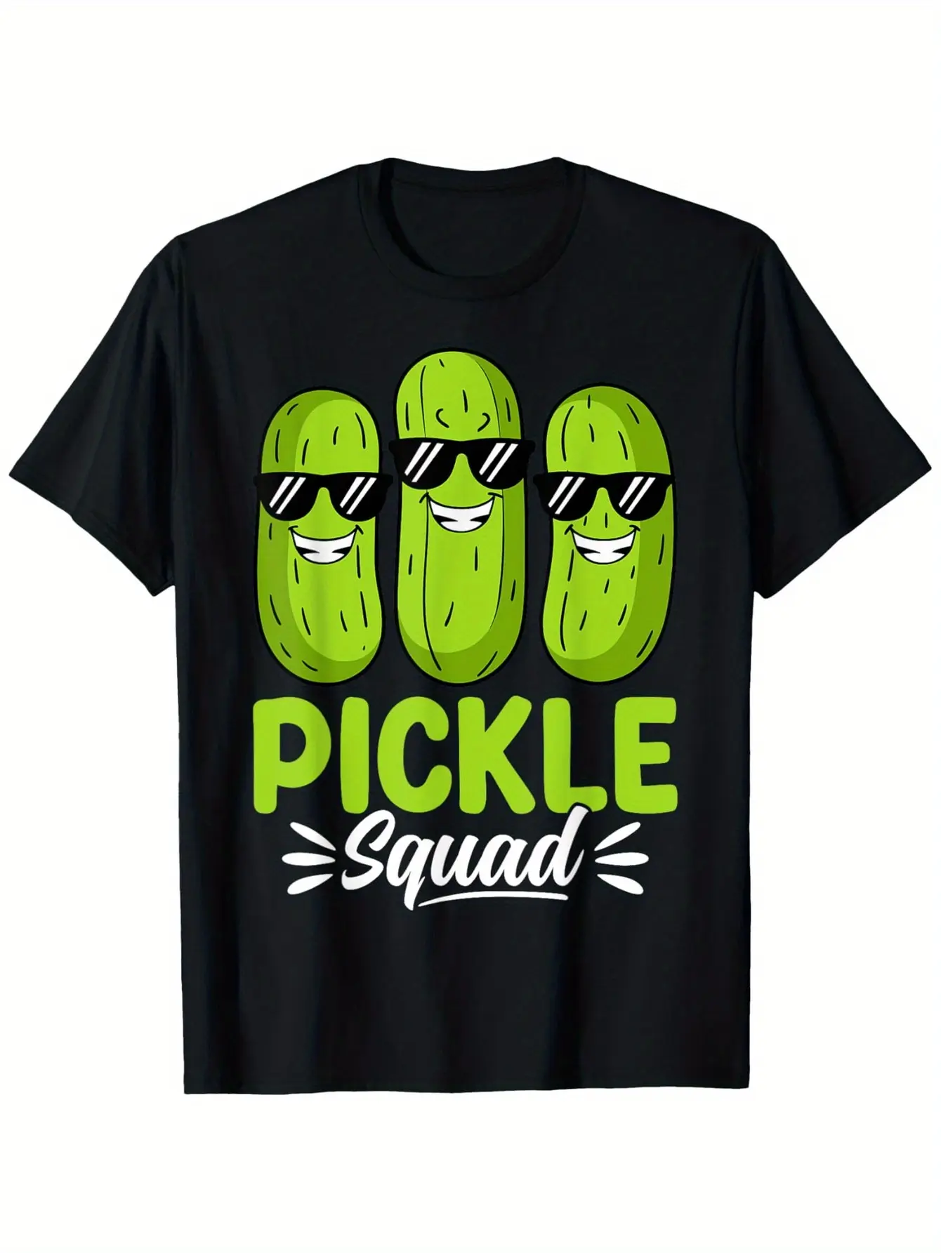 Pickle Squad - Funny Men Women Pickle Lover Gifts T-Shirt, Fashionable Cotton Top Short Sleeve, Street Style Short T-shirt, Comfortable Suitable for Men's T-shirt, Crew Collar T-shirt, Super Soft, Breathable, Moisture Absorbent, Men's Gift