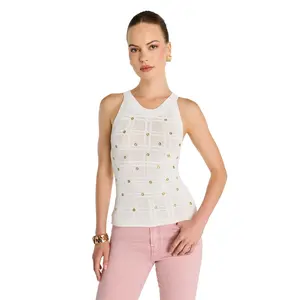 Mary Embellished Top - Pearl