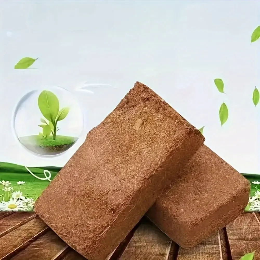 high-quality coconut shell bricks, perfect for indoor and outdoor gardening, vegetables, succulents, coconut shell fiber soil, Coconut Fiber Substrate