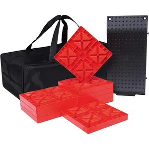 RV Leveling Blocks and Tire Wheel Chock with Interlocking Design and Carrying Bag, Heavy Duty Anti-Slip Camper Leveling Blocks