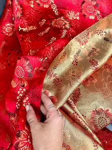 Red Chinese Embroidery Brocade