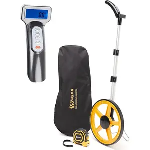 12 Inch Measuring Wheel in Feet Advanced LED Backlight Display Rolling Measuring Wheel for Construction Measure Wheel with Tape Measure and Canvas Bag, Up to 9999Ft