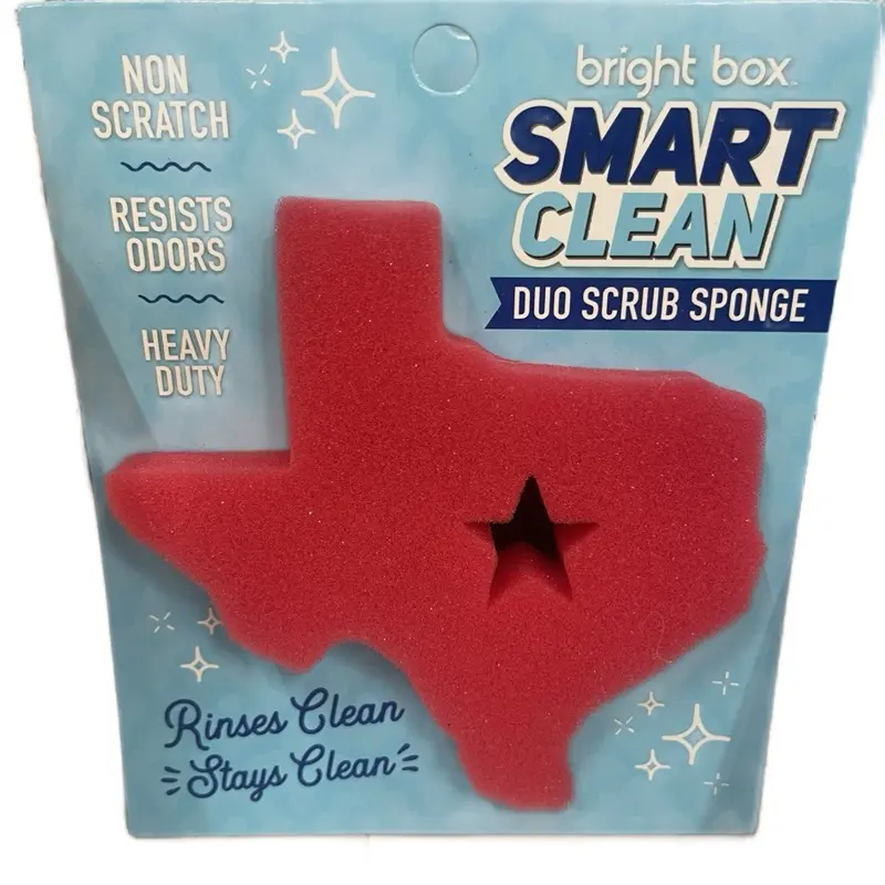 Bright Box Smart Clean Duo Scrub Sponge Texas Shape Non Scratch Resists ...