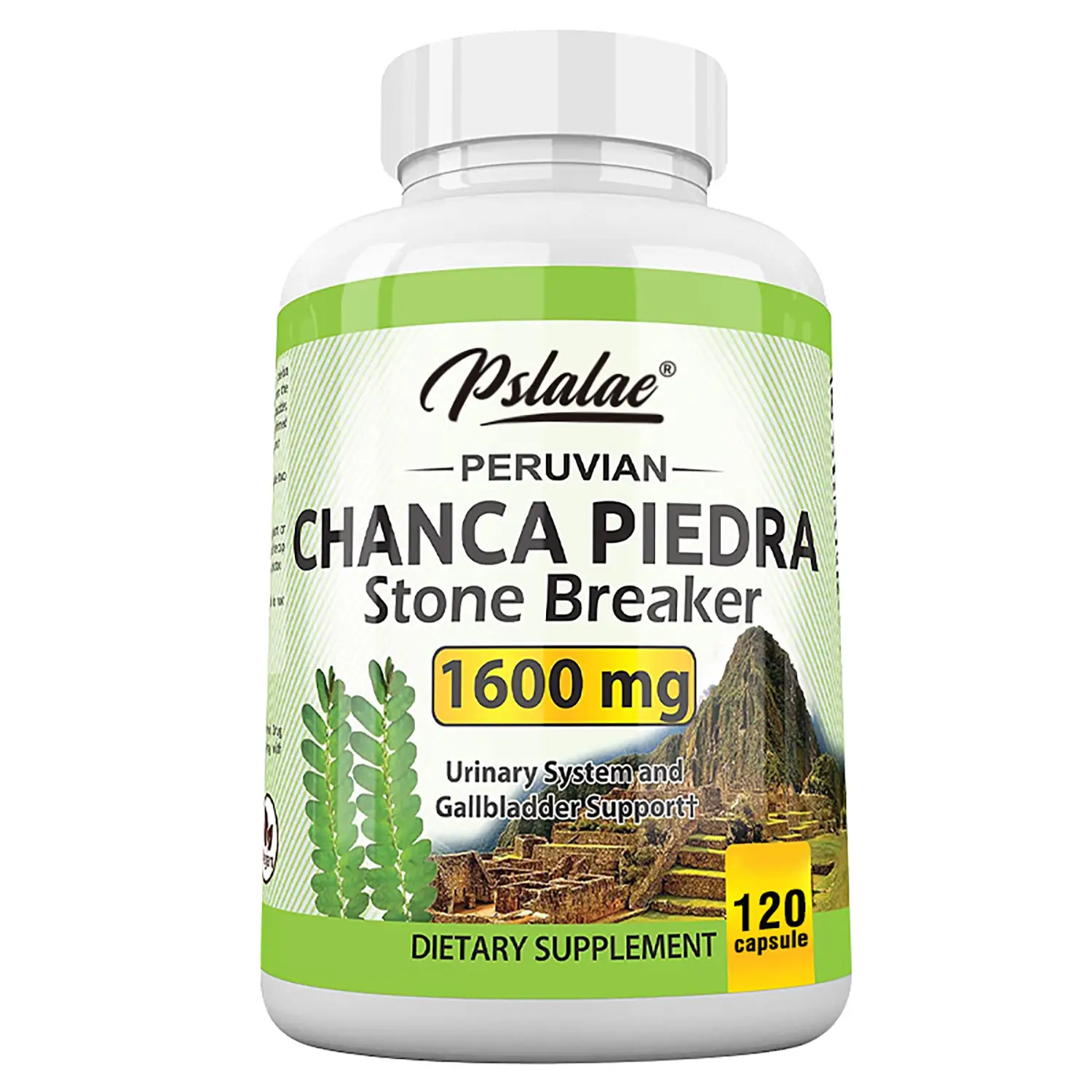 Pslalae 1600 mg - 120 Capsules Kidney Stone Crusher Gallbladder Support Peruvian Chanca Piedra Made in The USA