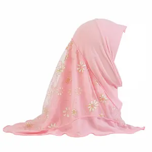2-6Years Baby Girl Soft Flower Instant Hijab