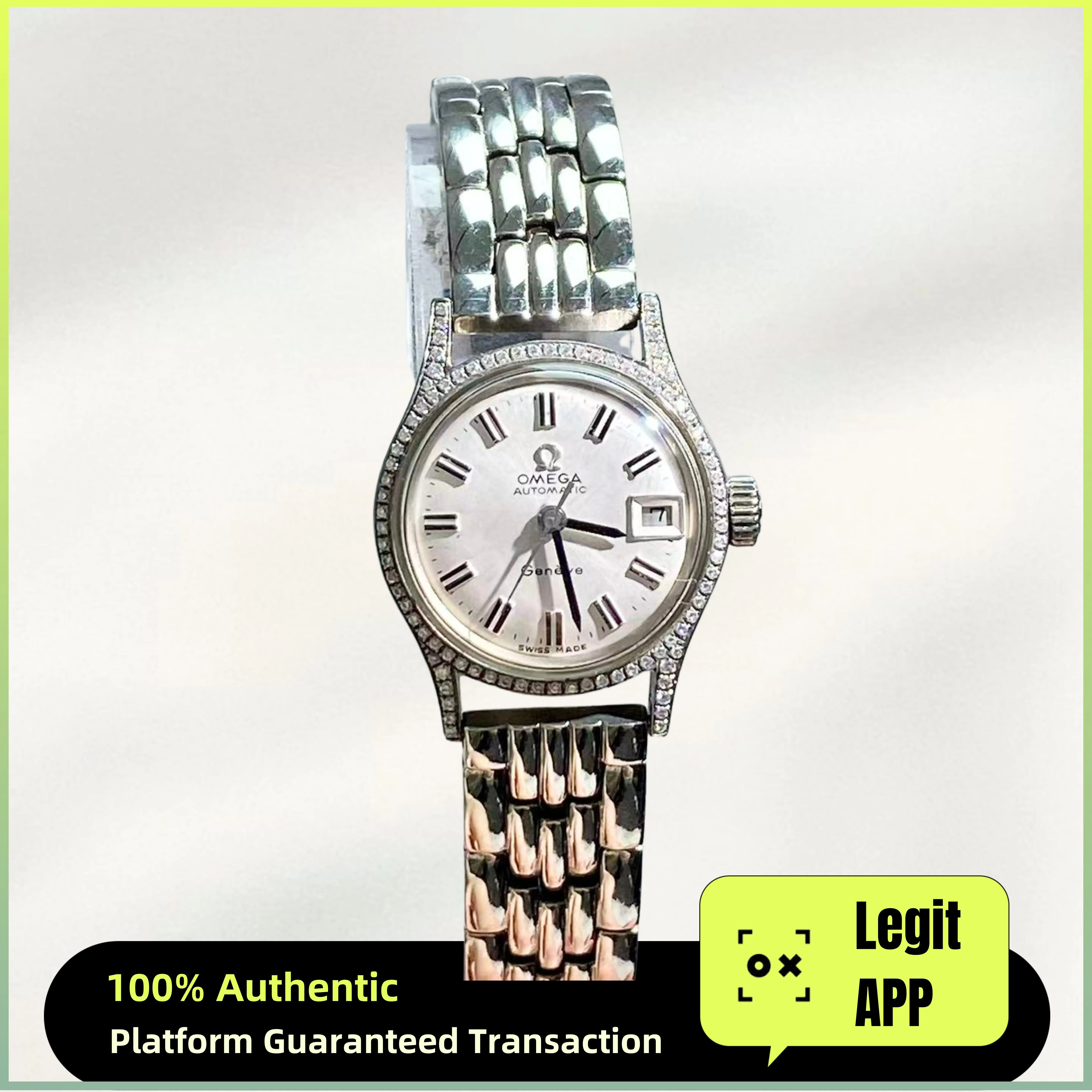 Omega Vintage Automatic Steel 22.5mm Silver Dial Diamond 12301347