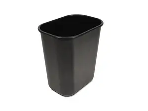 Boardwalk Soft-Sided Wastebasket, 14 Qt, Plastic, Black 14QTWBBLA