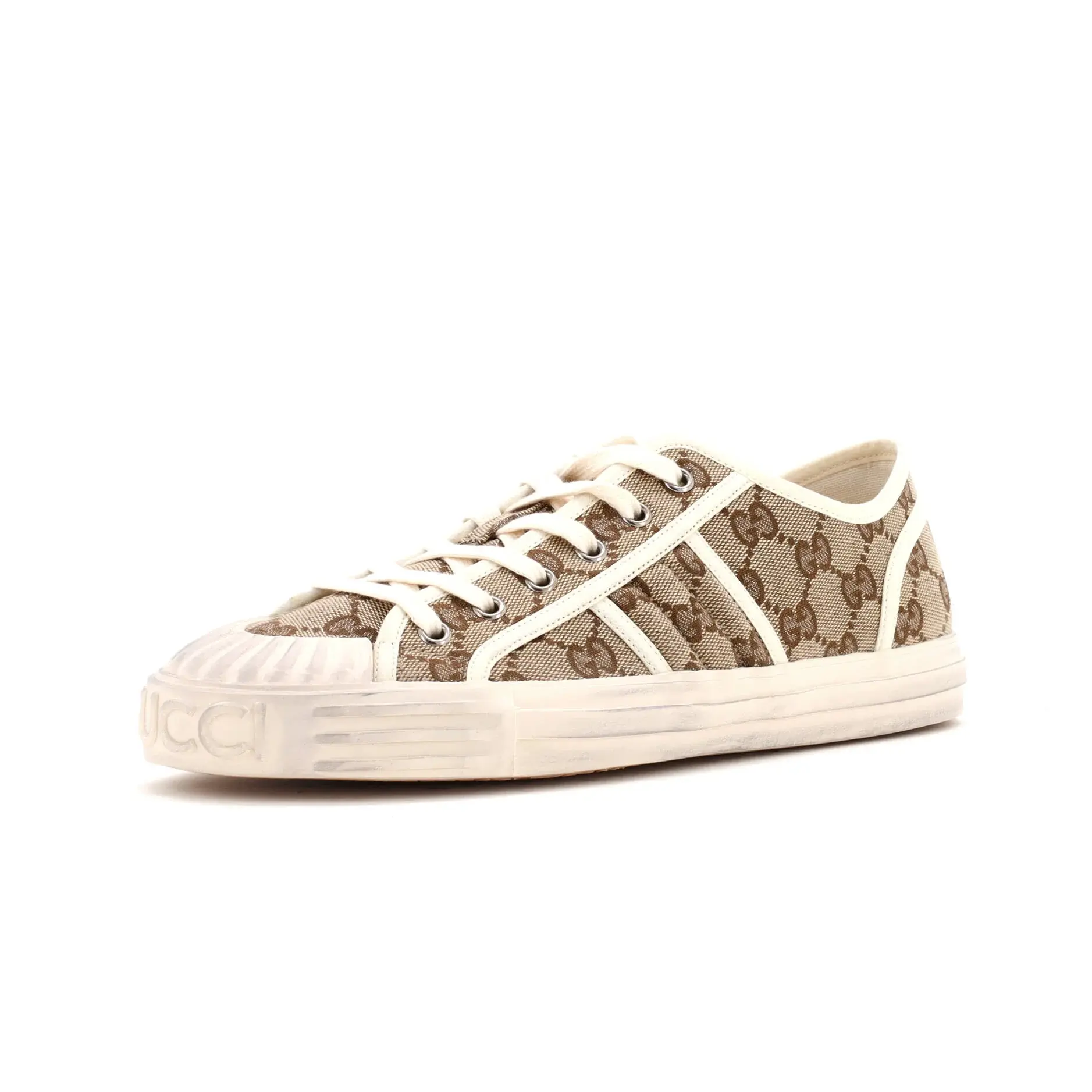 Pre-owned Gucci Men's Julio Low-Top Sneakers GG Canvas by Rebag