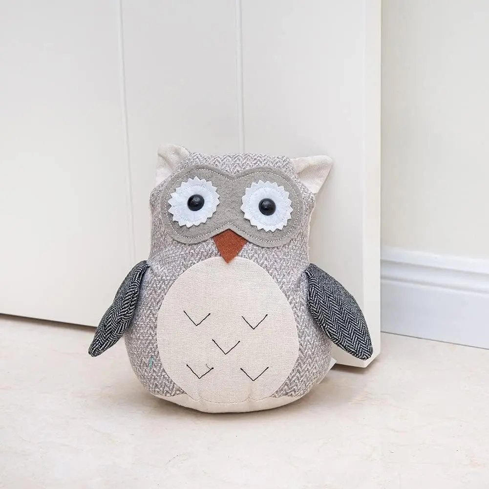 Cute Door Stopper Decorative Door Stops for  and Office, Owl Weighted Interior Doorstop Fabric Stuffed  Door Stopper Floor Decorative