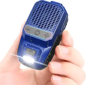 Wearable  Speaker with RGB/Flashlight  Clip-On  Portable Speaker Built-in Noise Reduction Mic for Hands-Free Music/Calls-for Work/Riding/Golf/Outdoor(Blue)