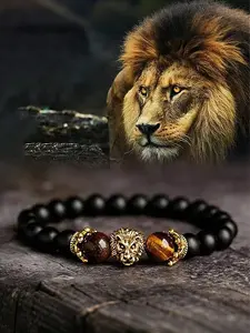 Men's Turquoise Tiger Eye Obsidian Bracelet, 8mm Wealth Attraction Jewelry, Matte Energy Beads, Boost Confidence & Stability, Exquisite Bracelet