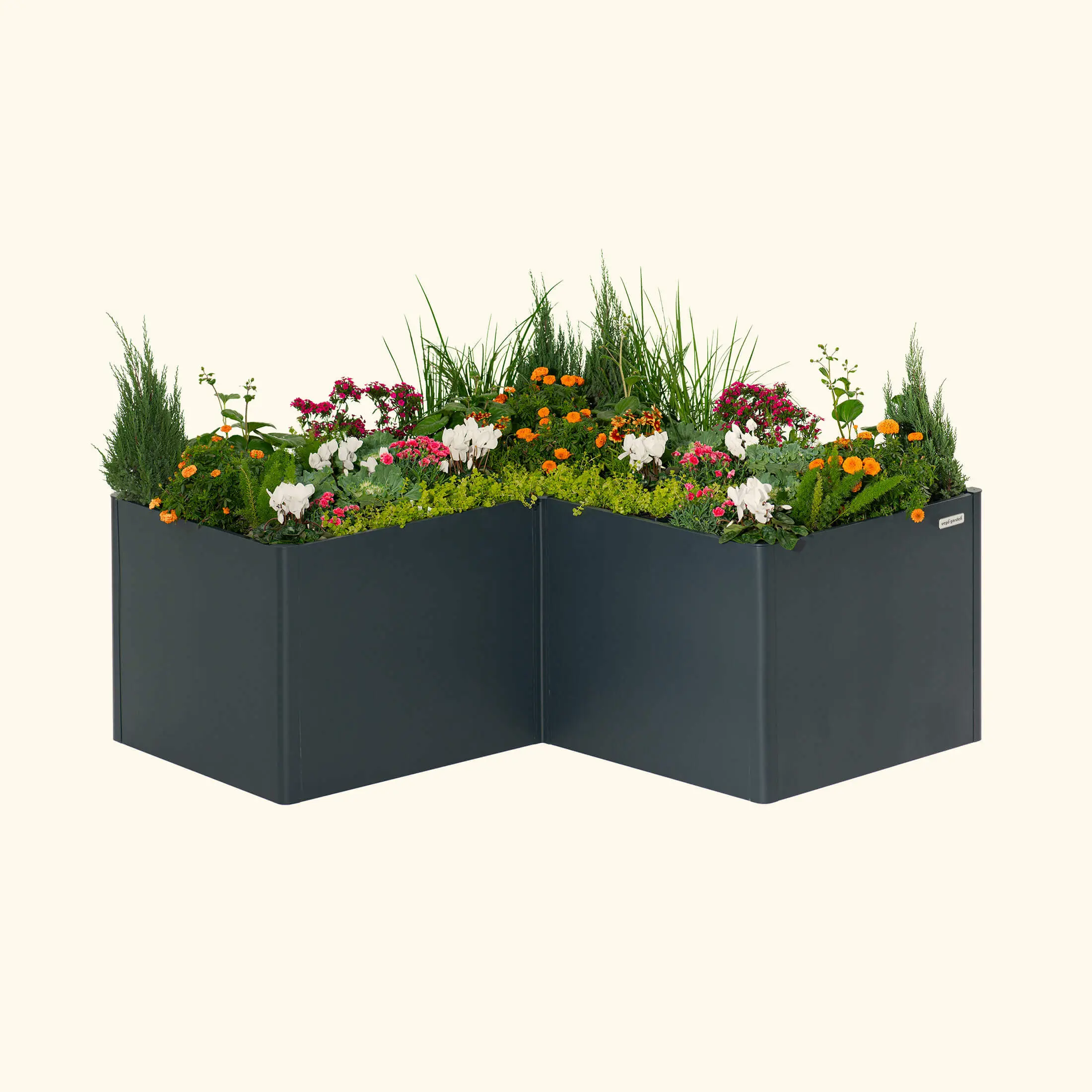 Vego Garden 32" Extra Tall Modern 83"x83" L-Shape Metal Raised Garden Bed - 1st Box, Outdoor Planter, Elevated Planting Container