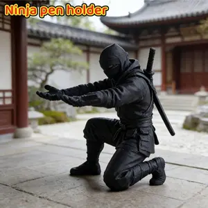 This ninja-samurai styled pen holder adds a stylish touch to your desk as Desk Accessories. It can hold ballpoint pens, fountain pens, pencils, and various stationery items, making it an ideal gift for friends and colleagues.