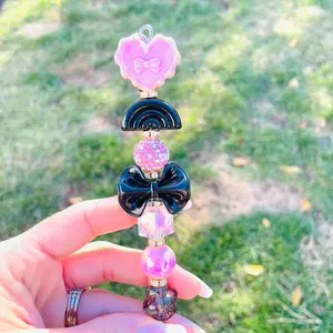 Pink and Black Beaded Pokey Tools Handmade Stainless Steel Tip for Vinyl Weeding Cricut Projects and Paper Crafts 5.5 Inches