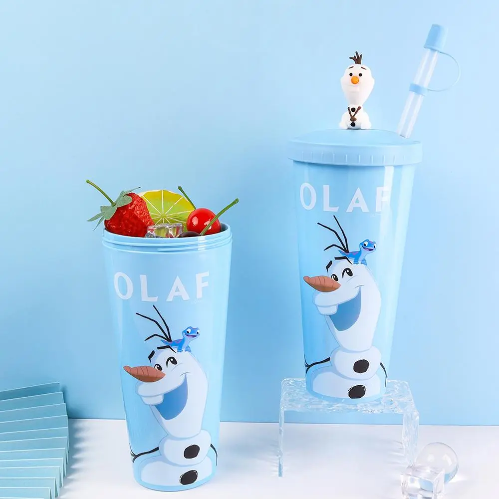 Frozen Officially Licensed Straw Lid Cup Spill Proof Tumbler Lightweight Unbreakable Cup Collectible Design Travel Cup Cute Party Drinkware Novelty Character Drinkware Kitchen Essentials Olaf 1Pc Disney