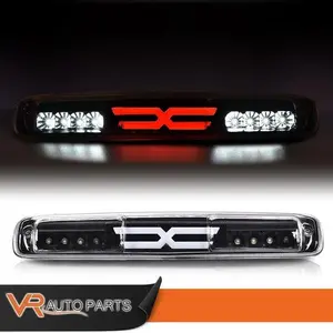 Fit For 1999-07 Silverado/Sierra 1500-3500 LED Stop Tail Brake Light Cargo Lamp, Polycarbonate, Bright Leds