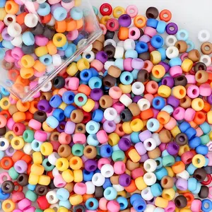 1000 count Matte Pony Beads Frosted Mixed Color Plastic Beads for Craft Bracelet Making Bracelets Supplies for Braids DIY Key Chain