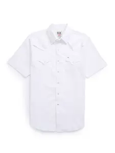 Men's Ely Cattleman Pro Short Sleeve Stretch Solid Vented Western Shirt