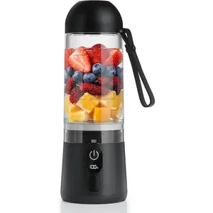 Portable Blender, 8  Personal Size Smoothie Blender for Shakes, USB C Rechargeable Juicer Cup with LED Display, Travel Friendly Mini Mixer for , Office, Gym, 17oz, Black