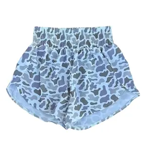 Women's camouflage print high waist shorts, high waist sports shorts, light and breathable and comfortable