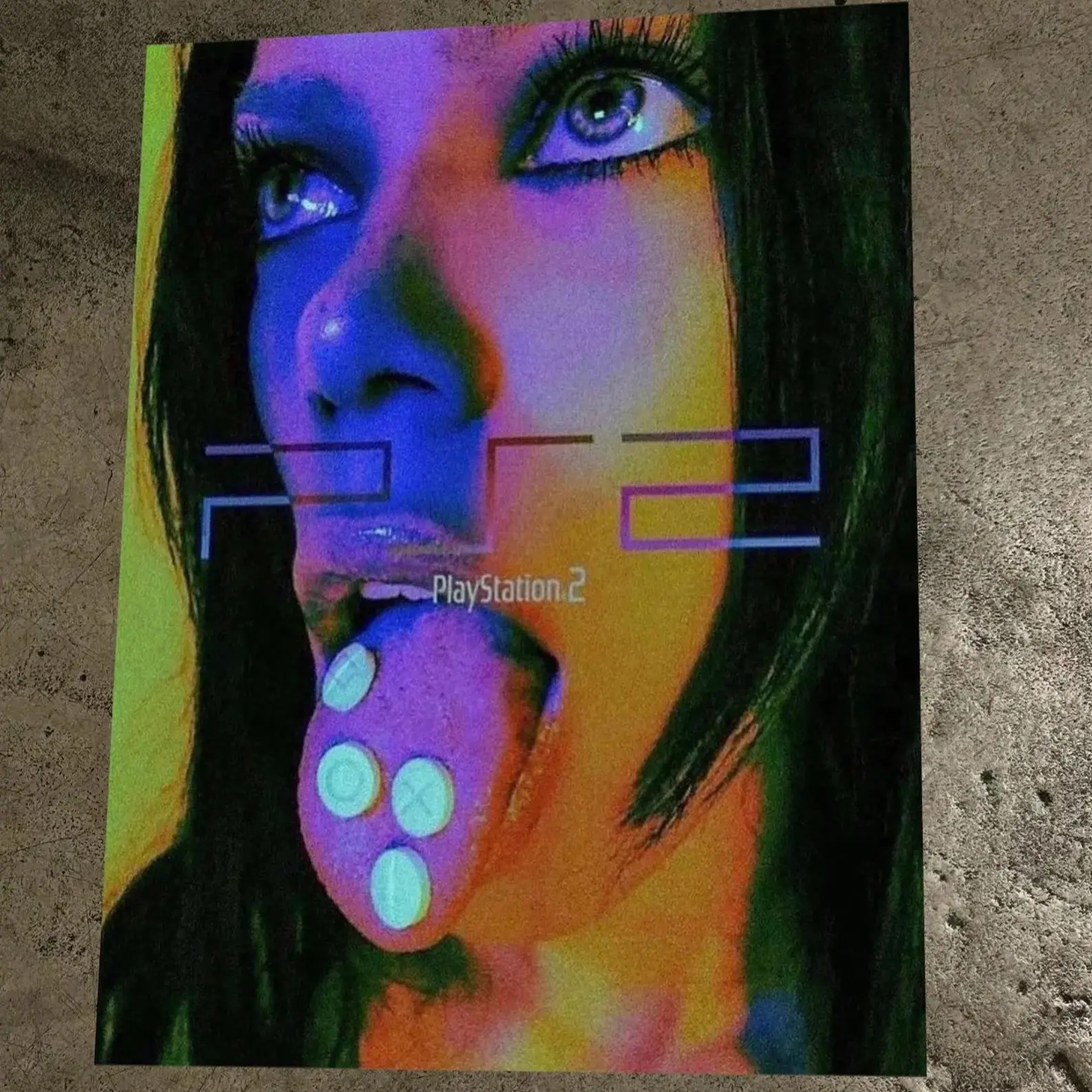 Edgy PS2 Ad Art Print - Retro Gamer Man Cave Unframed Poster
