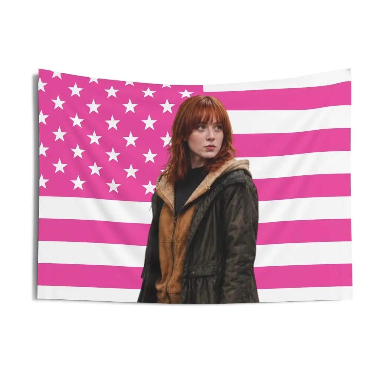 Sadie Sink as Jean Grey Flag Tapestries, Sadie Sink Brand New Day Wall Tapestries