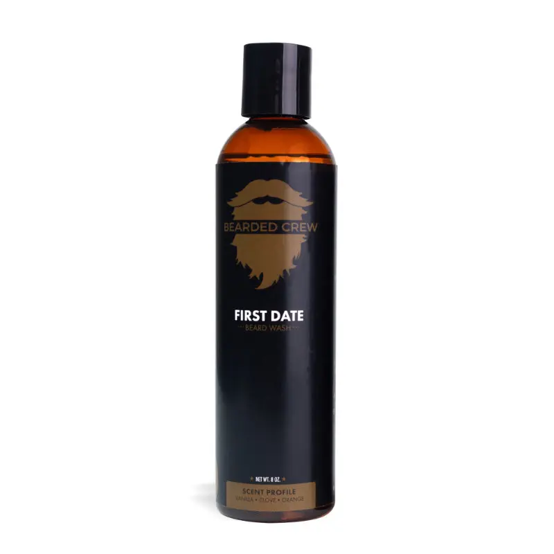 First Date Beard Wash - Gentle Water-Based Formula for Daily Use - Scented with Clove Cedar & Vanilla - Cleanses Deeply Without Stripping Natural Oils - Bearded Crew