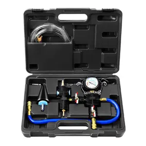 JIFETOR Cooling System Vacuum Purge Radiator Coolant Refill Tool Kit, Universal Automotive Water Tank Pneumatic Vacuum Antifreeze Change Filler Set, with Adapter Case Hose for AC Car Van SUV Truck Vehicle
