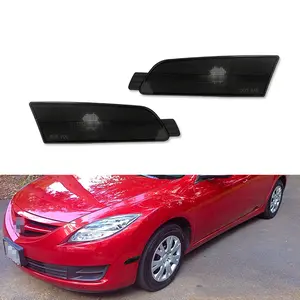 2pcs Smoked Lens Front Bumper Side Marker Reflector lamps Light Lamps For 2009 2010 2011 2012 2013 Mazda 6,Replace OEM MA2570105, MA2571105, GS3L515F0B, GS3L515E0B