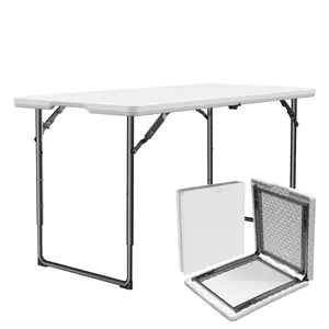 4/6FT camping picnic portable folding table, suitable for weddings, parties, and other events-white